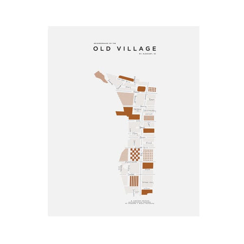 42 Pressed Old Village Map Print Artwork No. 04259