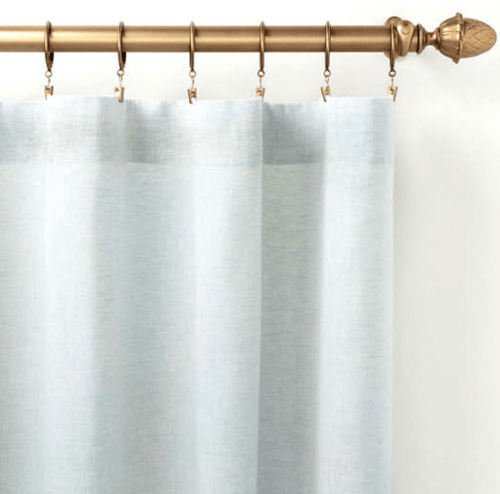 Annie Selke Lush Linen Curtain Panel- Sky Curtains & Drapes