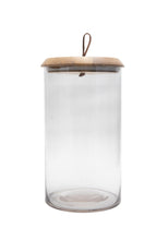 BidK Home Large Glass Canister with Mango Wood Lid 685035