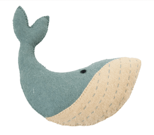 Creative Co-op Wool Whale Tooth Fairy Pillow Kids df4990