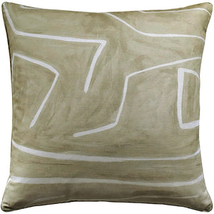 Ryan Studio 22" X 22" square Beige and Ivory Graffito Pillow Pillows 133-5335