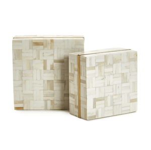 Tozai Whitestone Mosaic Tile Box Accent Boxes
