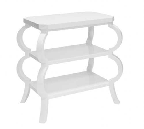 Worlds Away Olly Side Table - White Accent Tables OLIVE WH