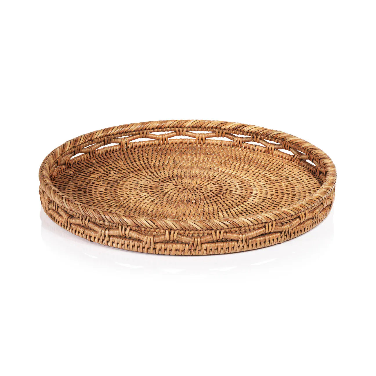 Heritage Weave Rattan Artistry Round Serving Tray – Megan Molten