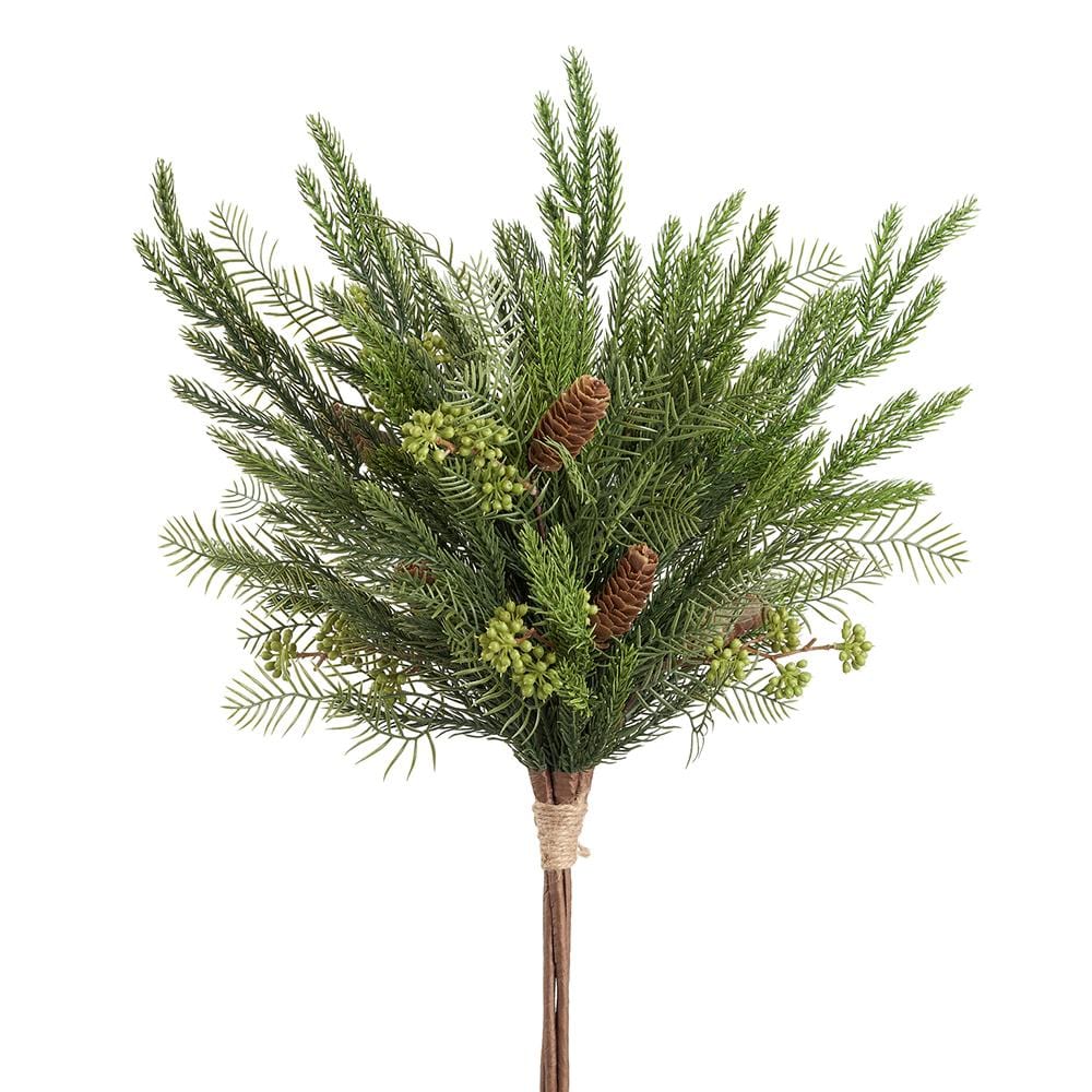 Allstate Floral Berry/Pine Cone/Pine Bouquet - Green Brown Berry/Pine Cone XDB726-GR/BR