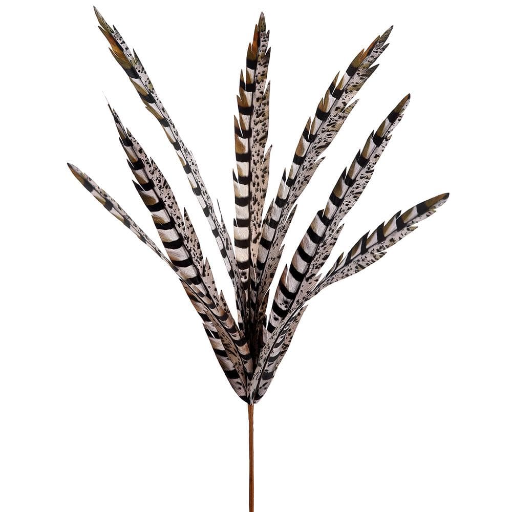Allstate Floral Faux Pheasant Feather Spray Brown - Black Faux Feather XAS470-BR/BK