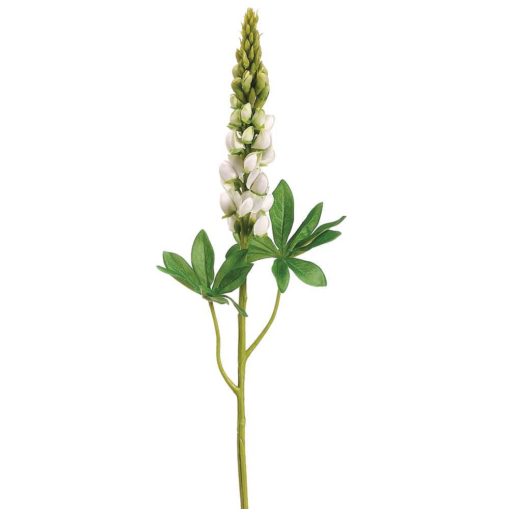 Allstate Floral Faux White Lupinus Spray faux flower FSL040-CR/GR
