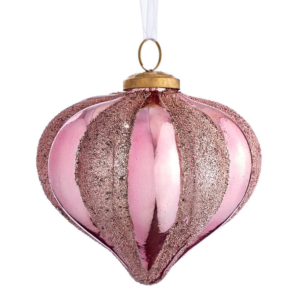 Allstate Floral Glass Ball Ornament- Rose Gold Seasonal & Holiday Decorations XGN057-GO/RO