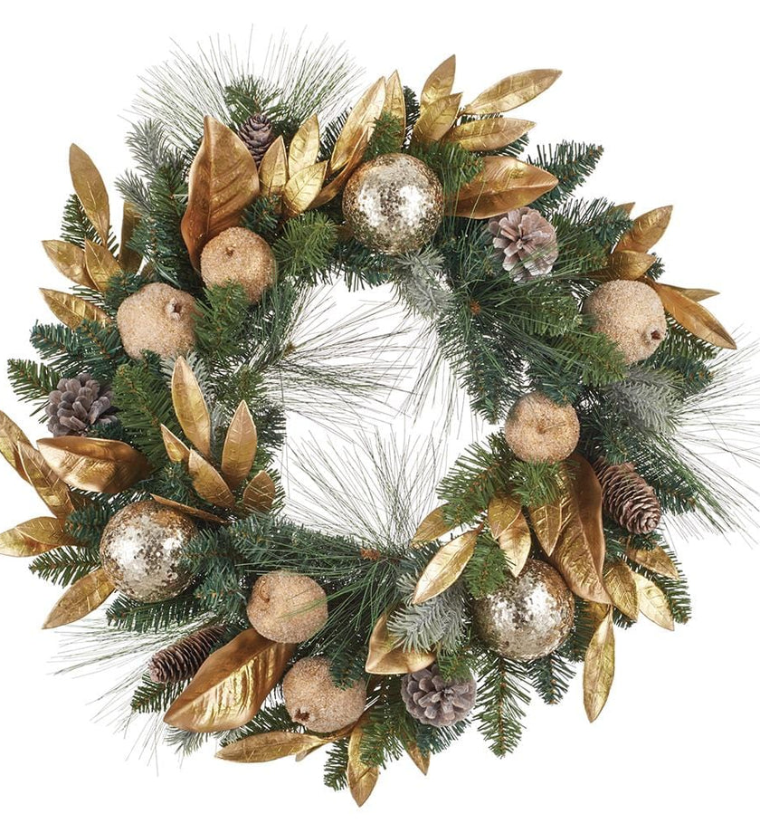 Glittered Apple/Pomegranate/Pine Cone Wreath