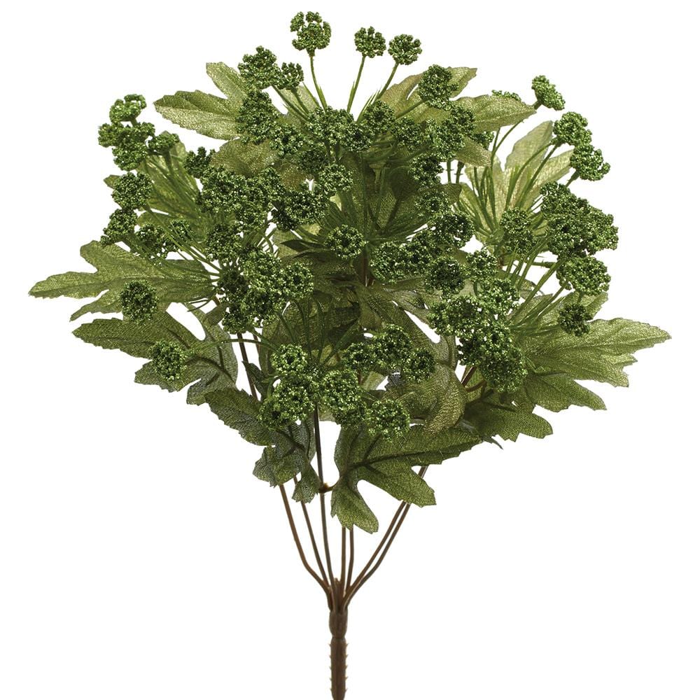 Allstate Floral Glittered Queen Anne's Lace Bush Faux Branches XAB601-GR