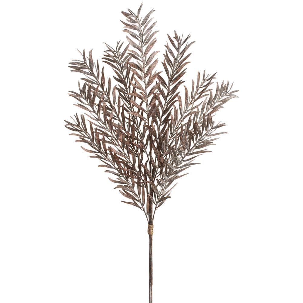 Allstate Floral Glittered Yew Bundle - Brown Faux Plants XAR539-BR
