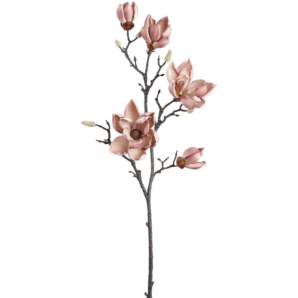 Allstate Floral Magnolia Spray With 3 Flowers And 2 Buds Smoke faux flower FSM224-SM