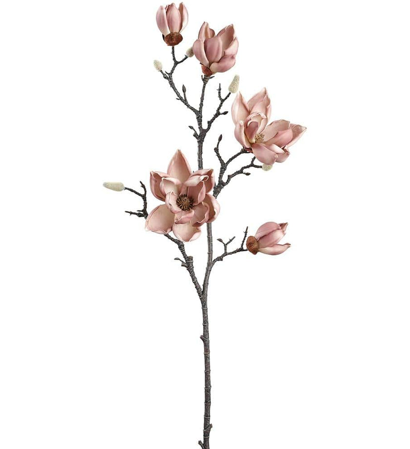 Magnolia Spray With 3 Flowers And 2 Buds Smoke
