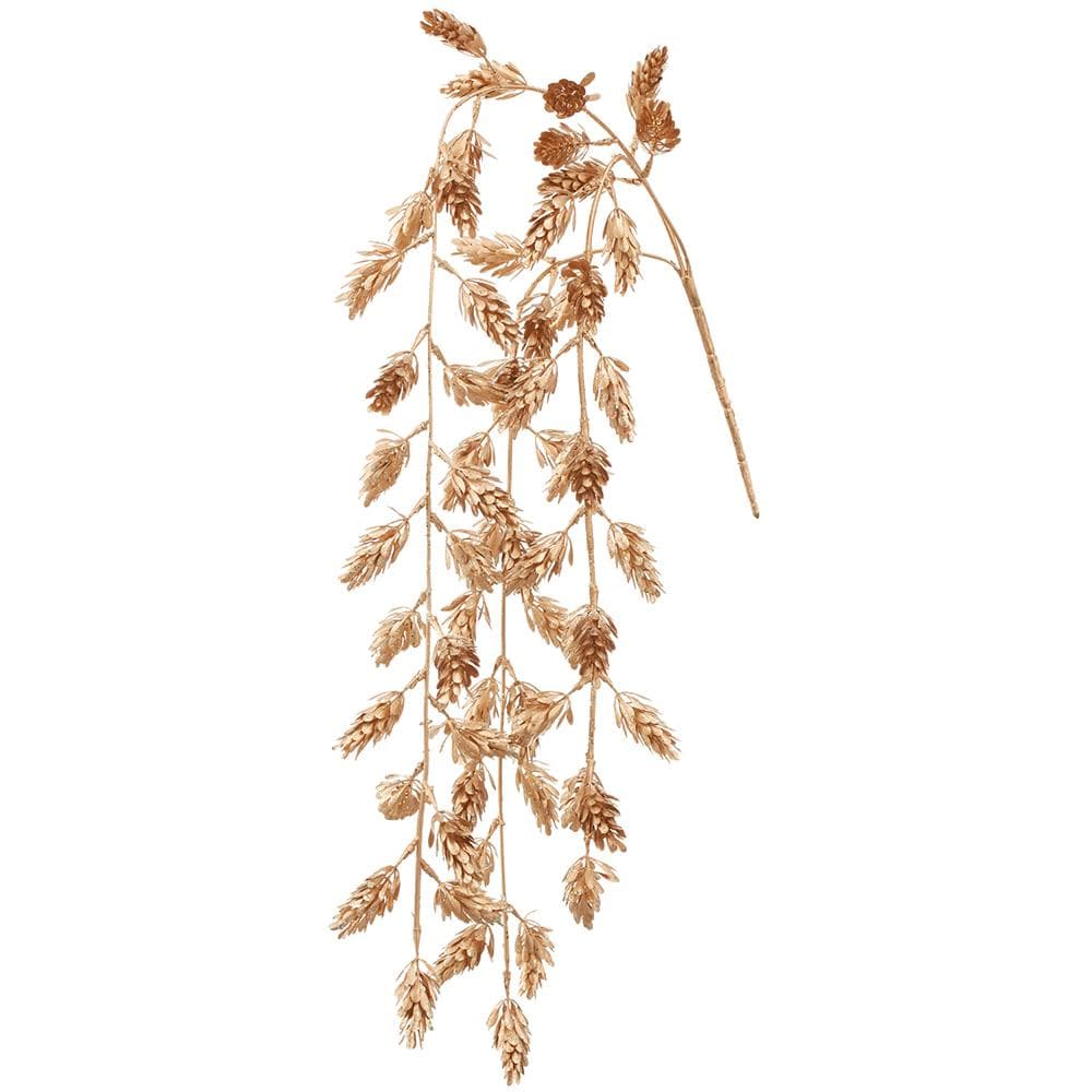 Allstate Floral Metallic Hops Hanging Vine - Gold Faux Plants XAQ819-GO