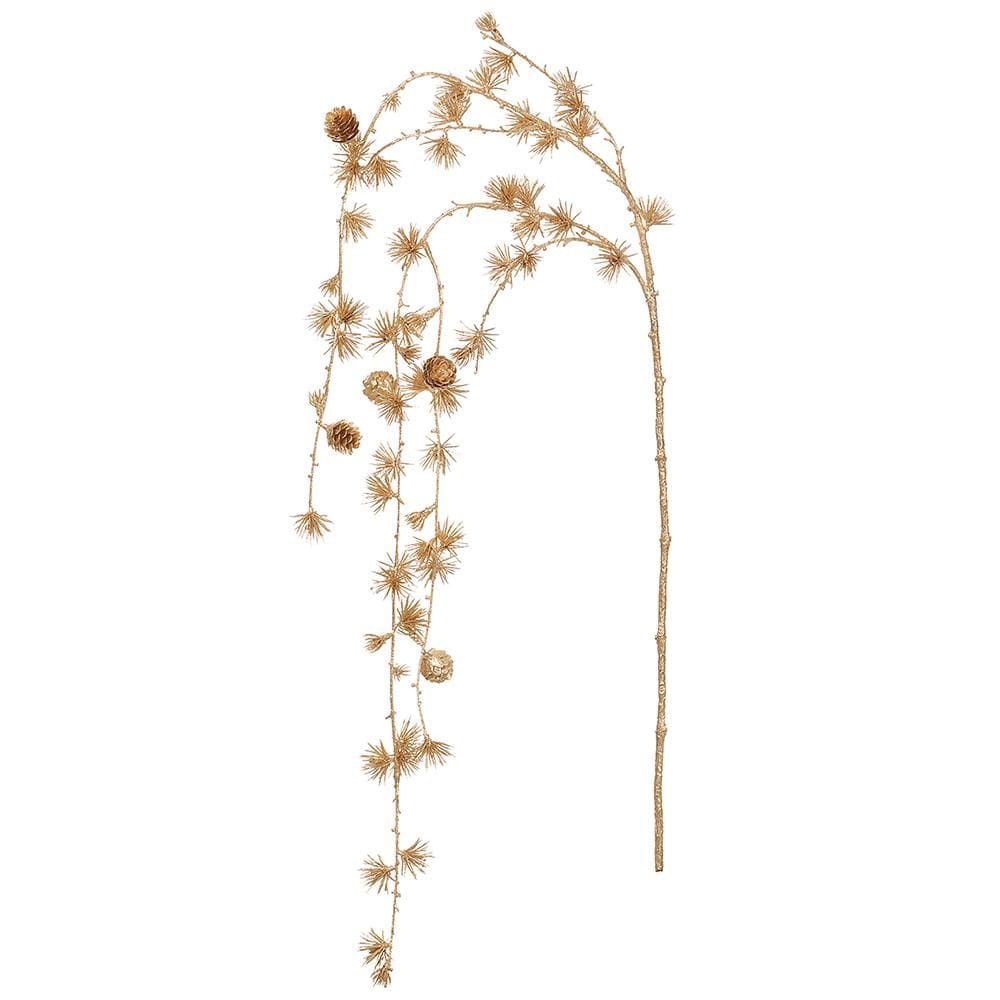 Allstate Floral Metallic Larix Hanging Spray - Gold Faux Plants XAQ881-GO