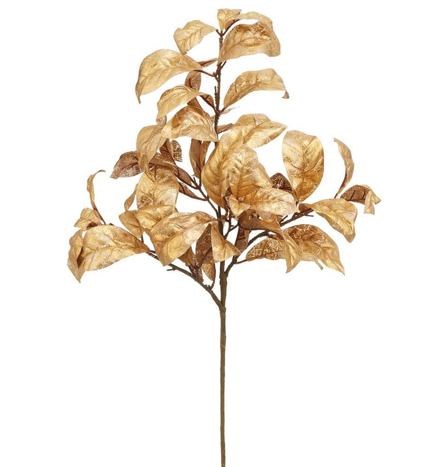 Metallic Magnolia Leaf Spray