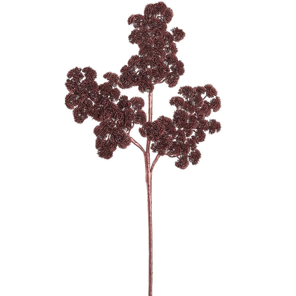 Allstate Floral Metallic Sedum Pine Spray - Burgundy Faux Plants XAR074-BU