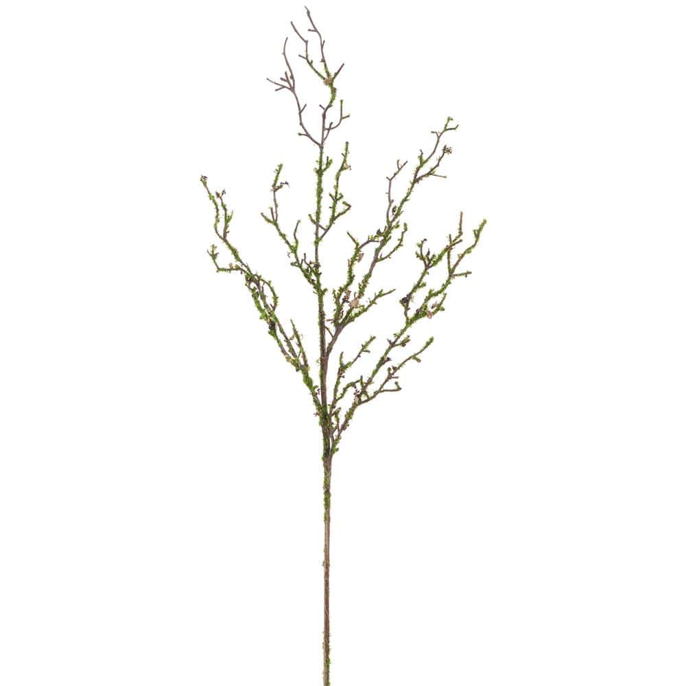 Allstate Floral Moss Twig Spray Faux Branches AA2600-GR/BR