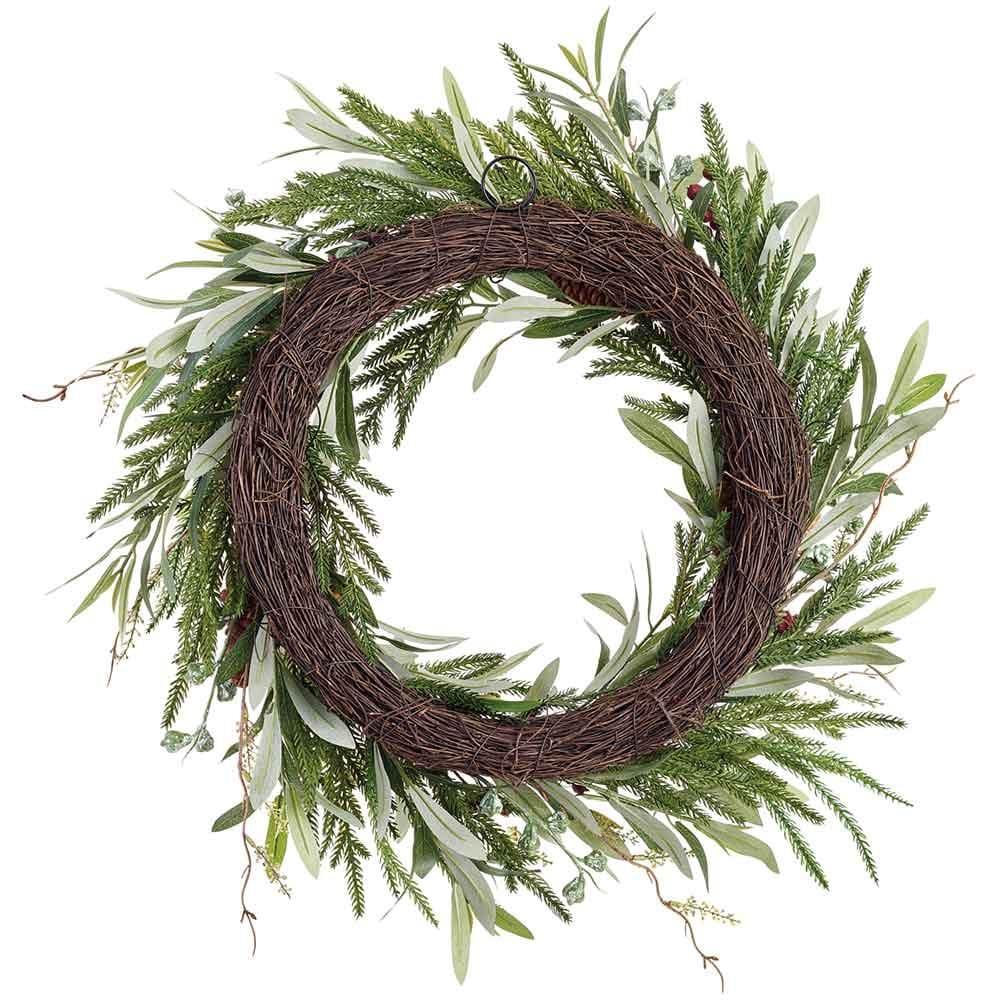 Allstate Floral Pine Cone/Berry/Eucalyptus/Pine Wreath Wreaths XDW281-GR/BR