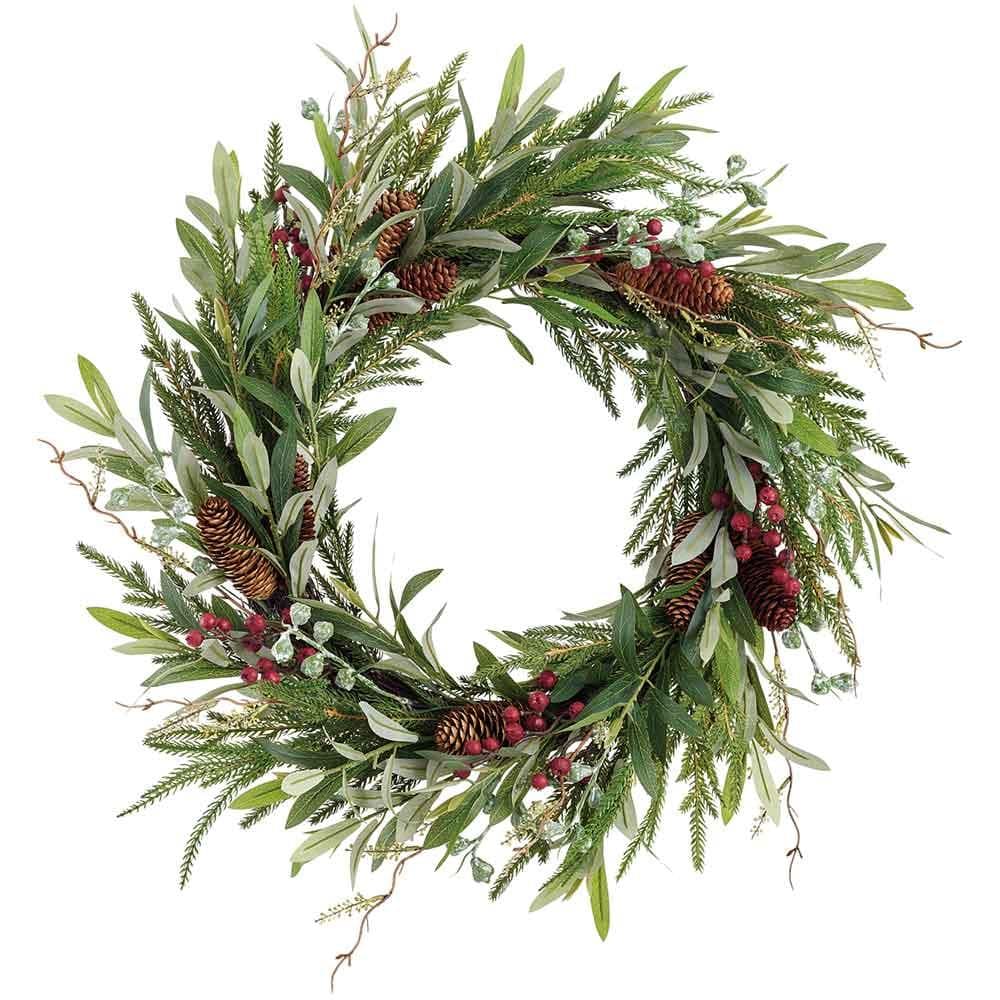 Allstate Floral Pine Cone/Berry/Eucalyptus/Pine Wreath Wreaths XDW281-GR/BR