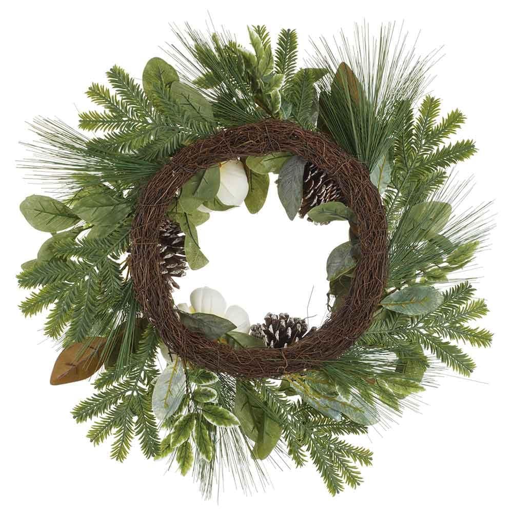 Allstate Floral Pine Cone/Magnolia Leaf/Pine Wreath Wreaths XDW515-BR/GR
