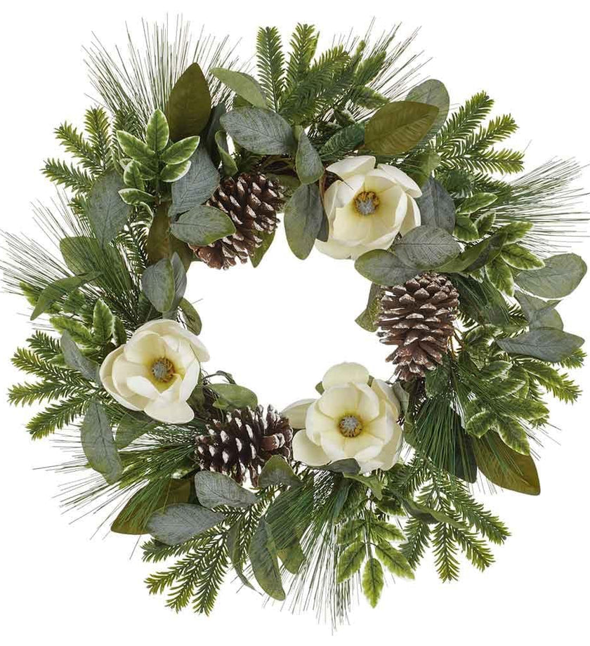 Pine Cone/Magnolia Leaf/Pine Wreath