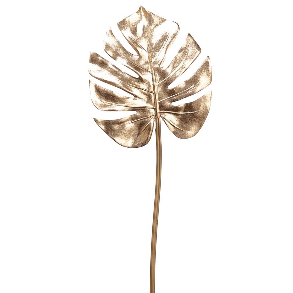 Allstate Floral Pu Metallic Split Philo Leaf Spray - Gold Faux Plants XAQ409-GO