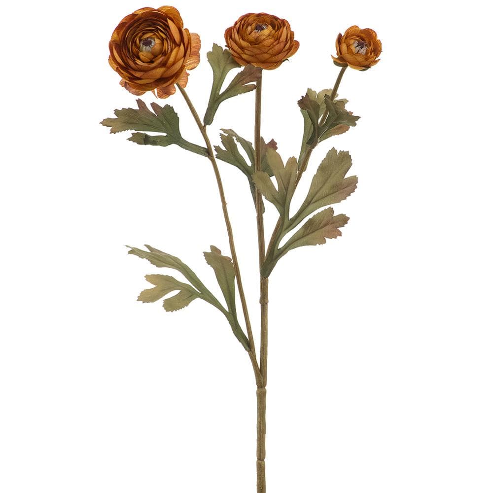 Allstate Floral Ranunculus Spray - Amber faux flower FSR017-AM