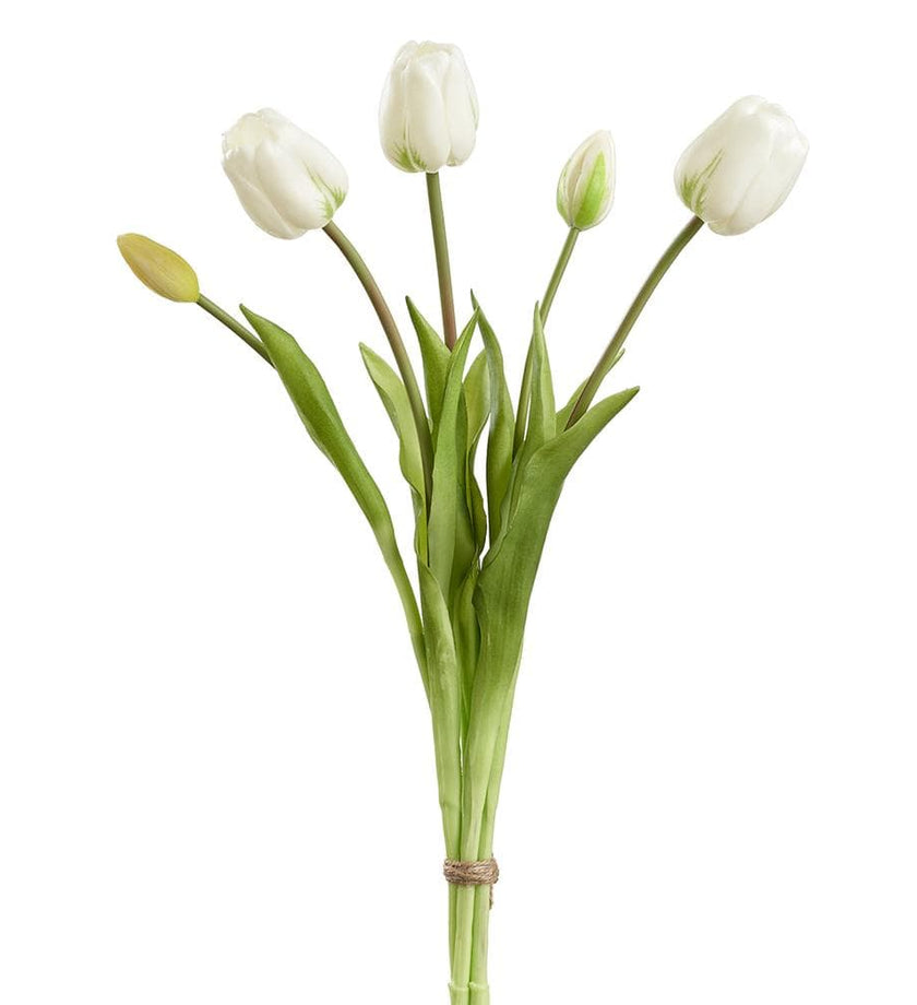 Real Touch Tulip Bud Bouquet - Cream