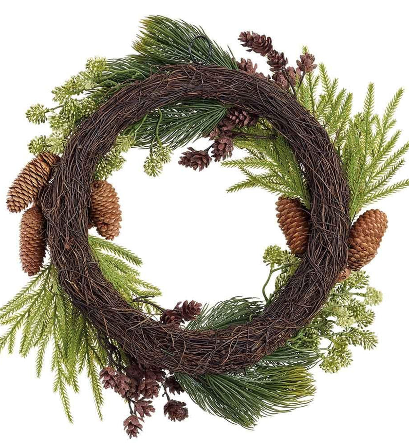 Sedum/Pine Cone/Pine Wreath - secondary