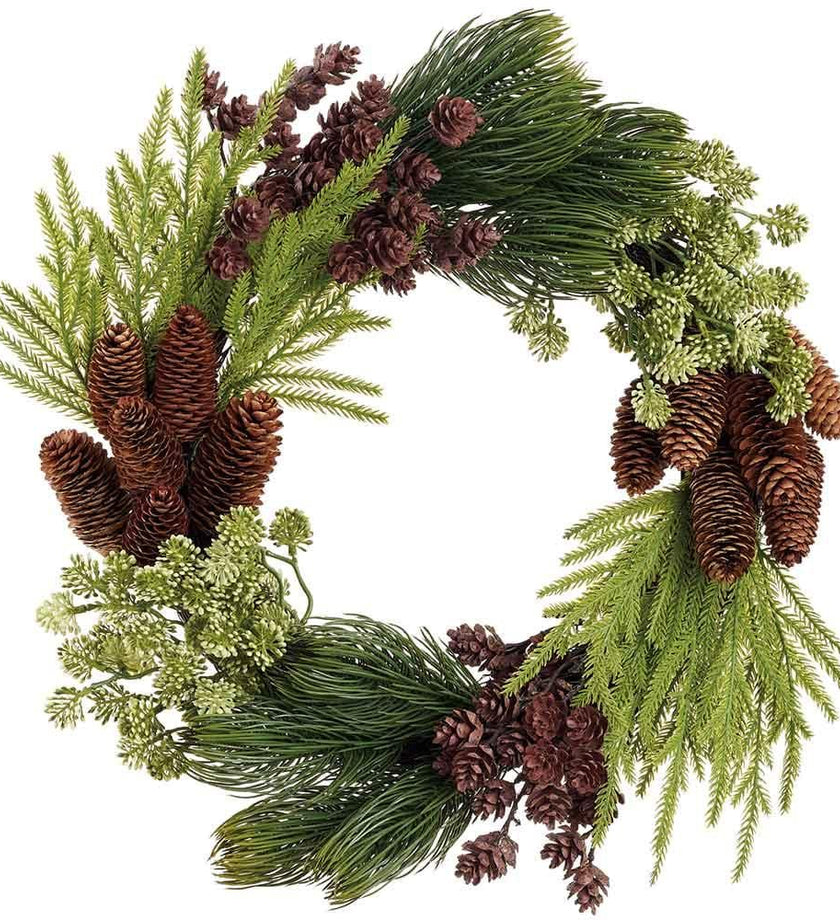 Sedum/Pine Cone/Pine Wreath