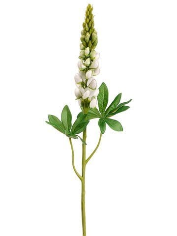 Allstate Floral White Lupinus Spray faux flower FSL040-CR/GR