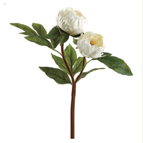 Allstate Floral White Peony Spray Faux Plants FSP025-CR
