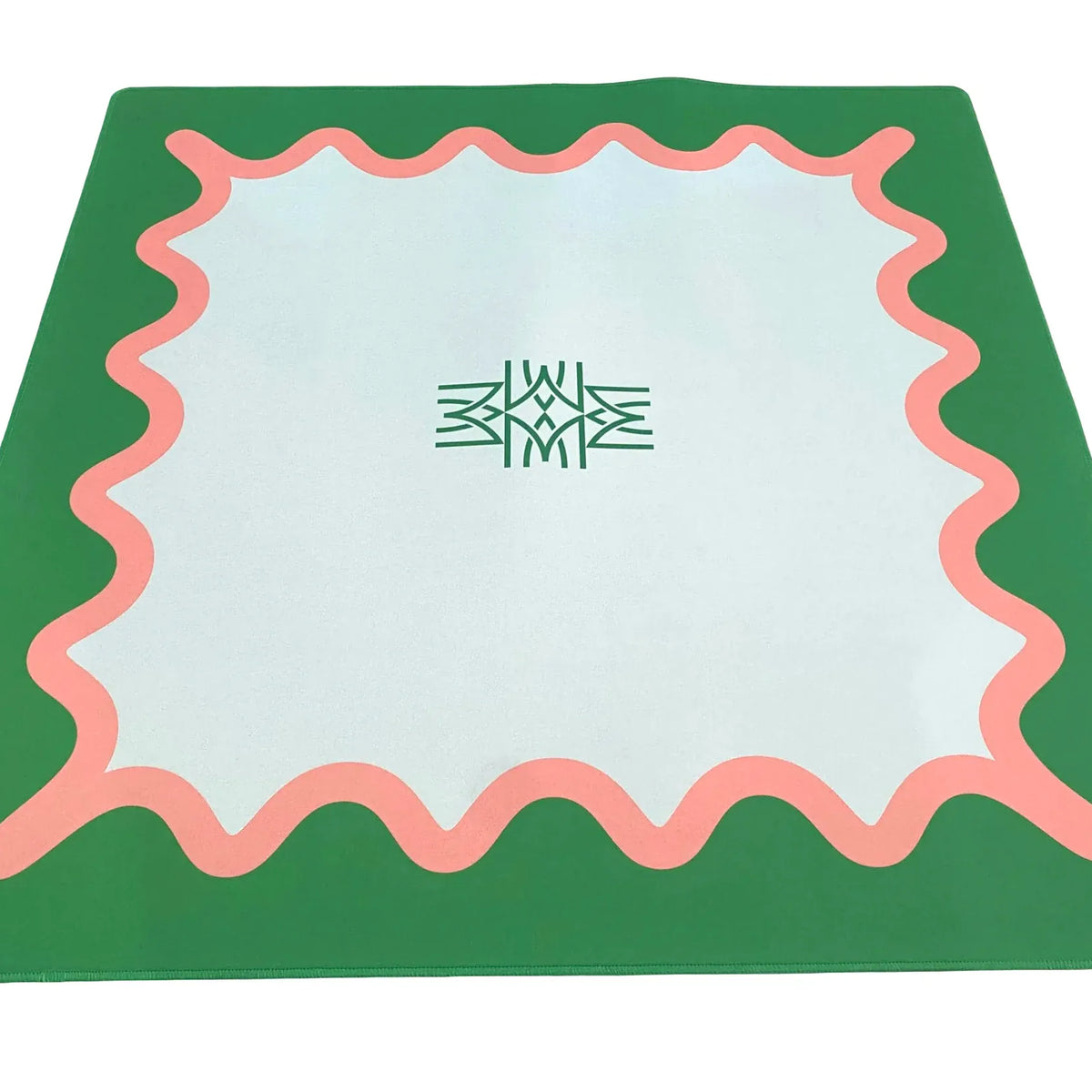 Amahj Green + Pink Squiggle Mahjong Game Mat Mahjong Mat