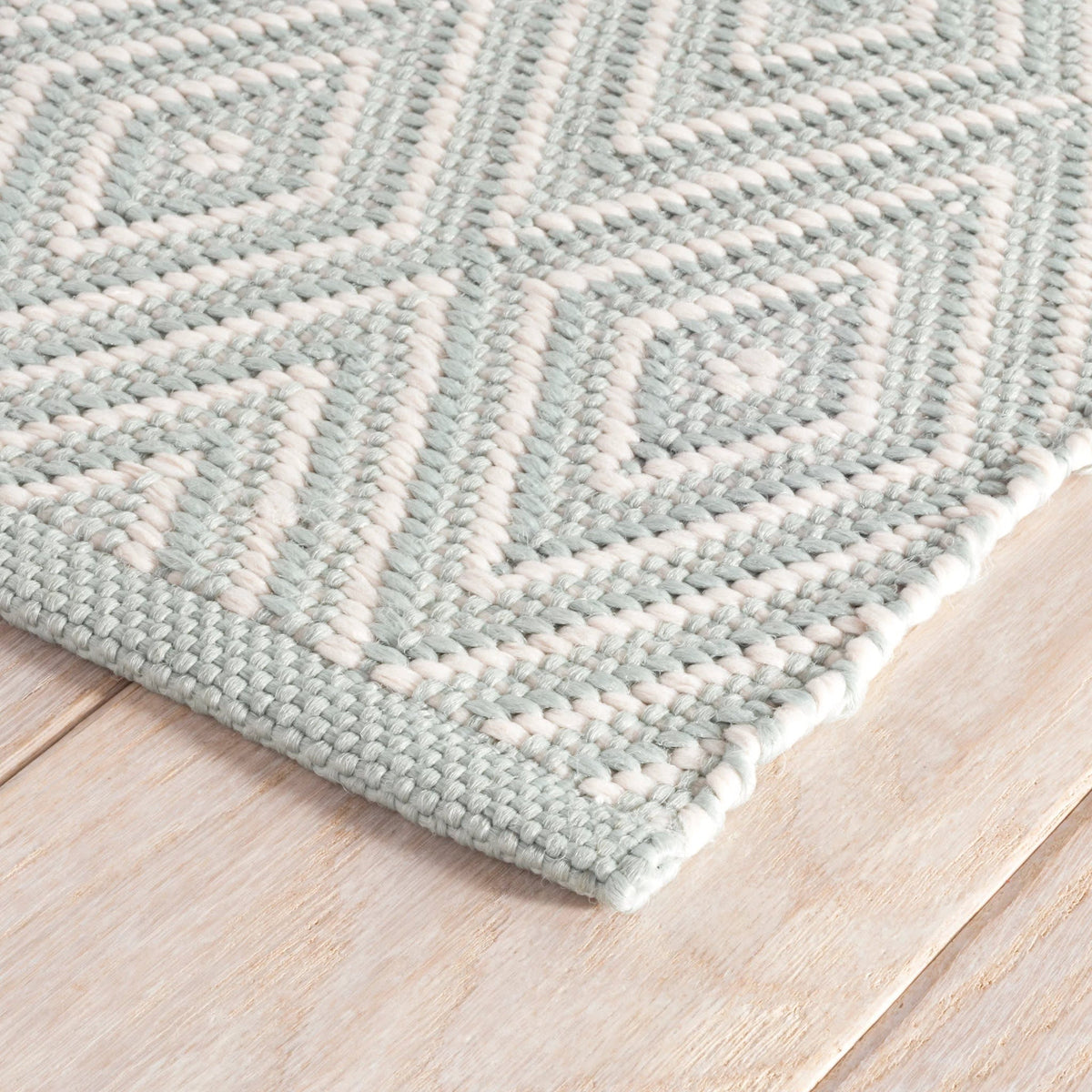 Annie Selke Diamond Indoor/Outdoor Rug- Light Blue/Ivory Rugs