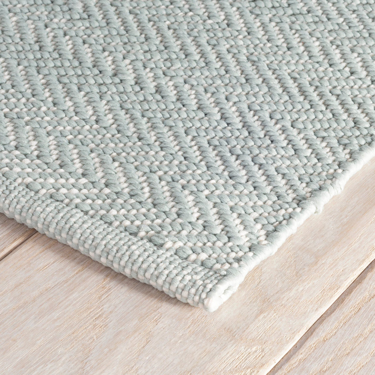 Annie Selke Herringbone Indoor/Outdoor Rug- Light Blue/Ivory Rugs