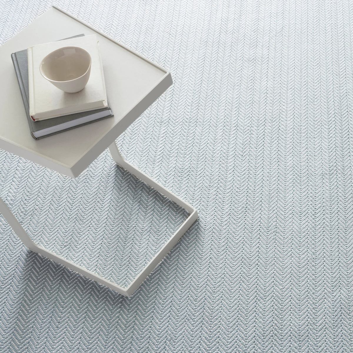 Annie Selke Herringbone Indoor/Outdoor Rug- Light Blue/Ivory Rugs