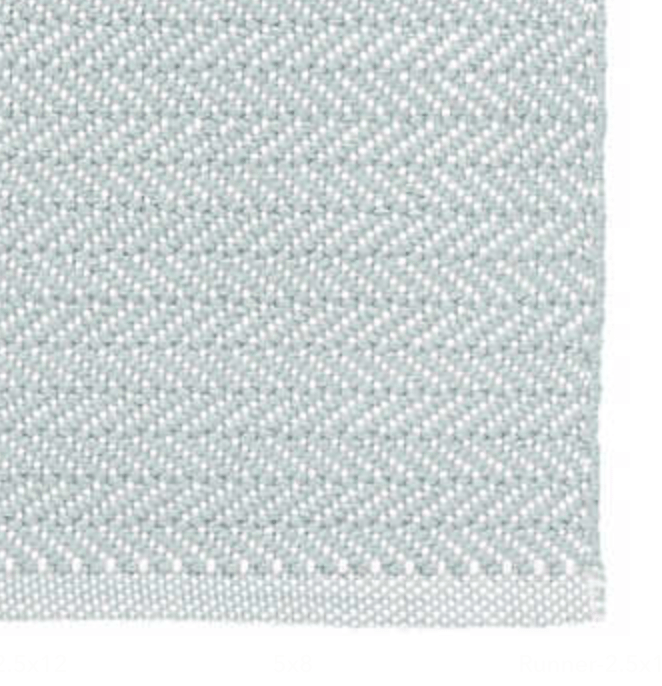 Light Blue Herringbone 100% Wool Picnic Blanket