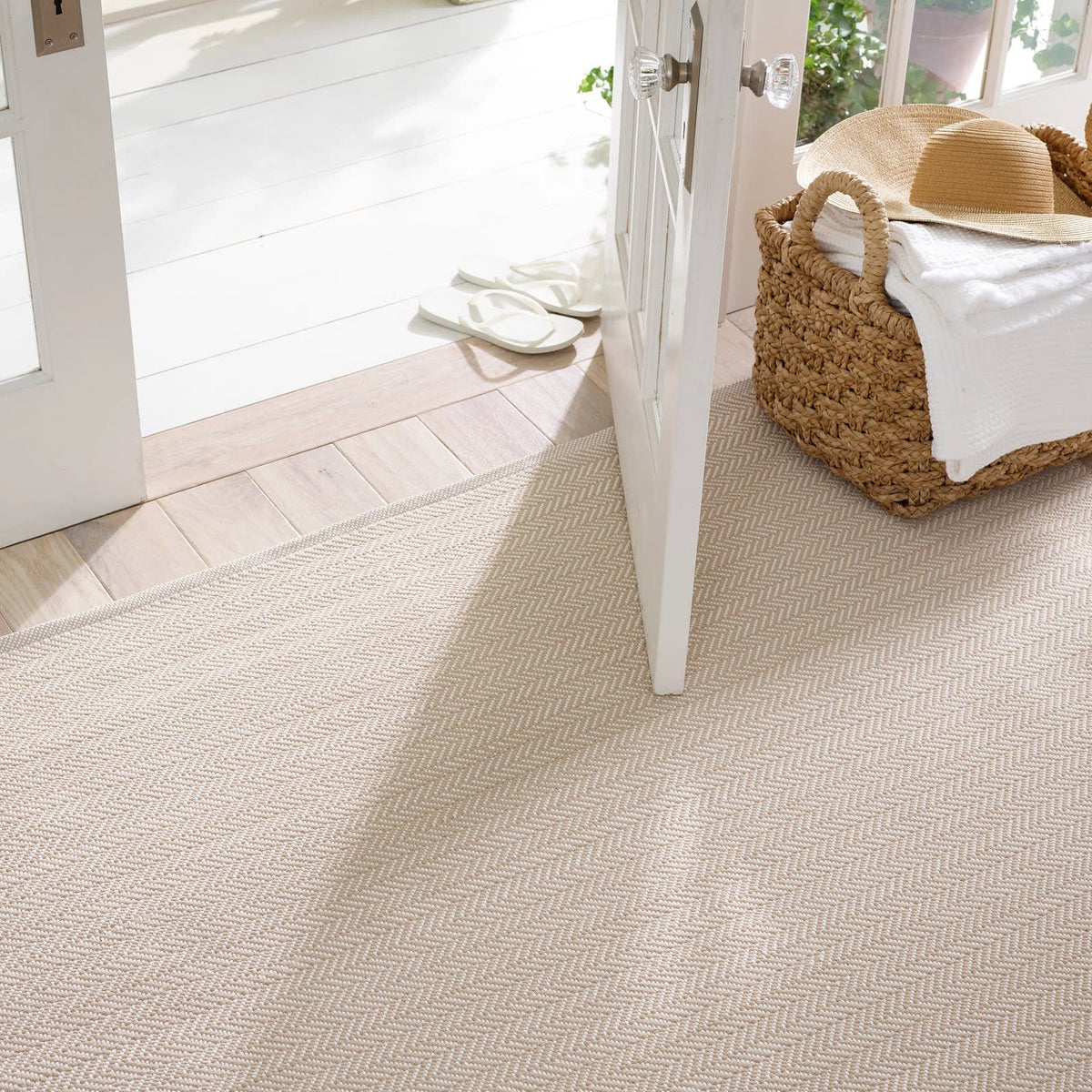Annie Selke Herringbone Indoor/Outdoor Rug- Linen Rugs