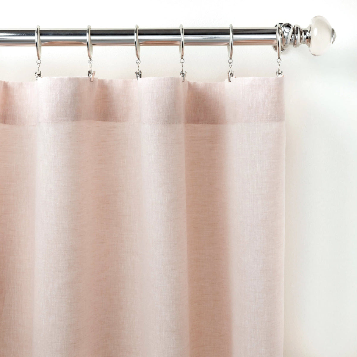 Annie Selke Lush Linen Curtain Panel- Slipper Pink Curtains & Drapes