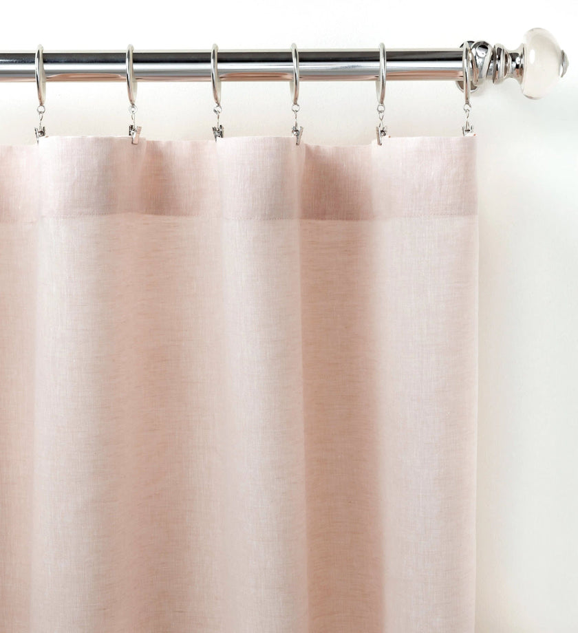 Lush Linen Curtain Panel- Slipper Pink