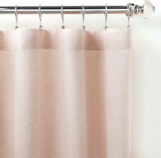 Annie Selke Lush Linen Curtain Panel- Slipper Pink Curtains & Drapes