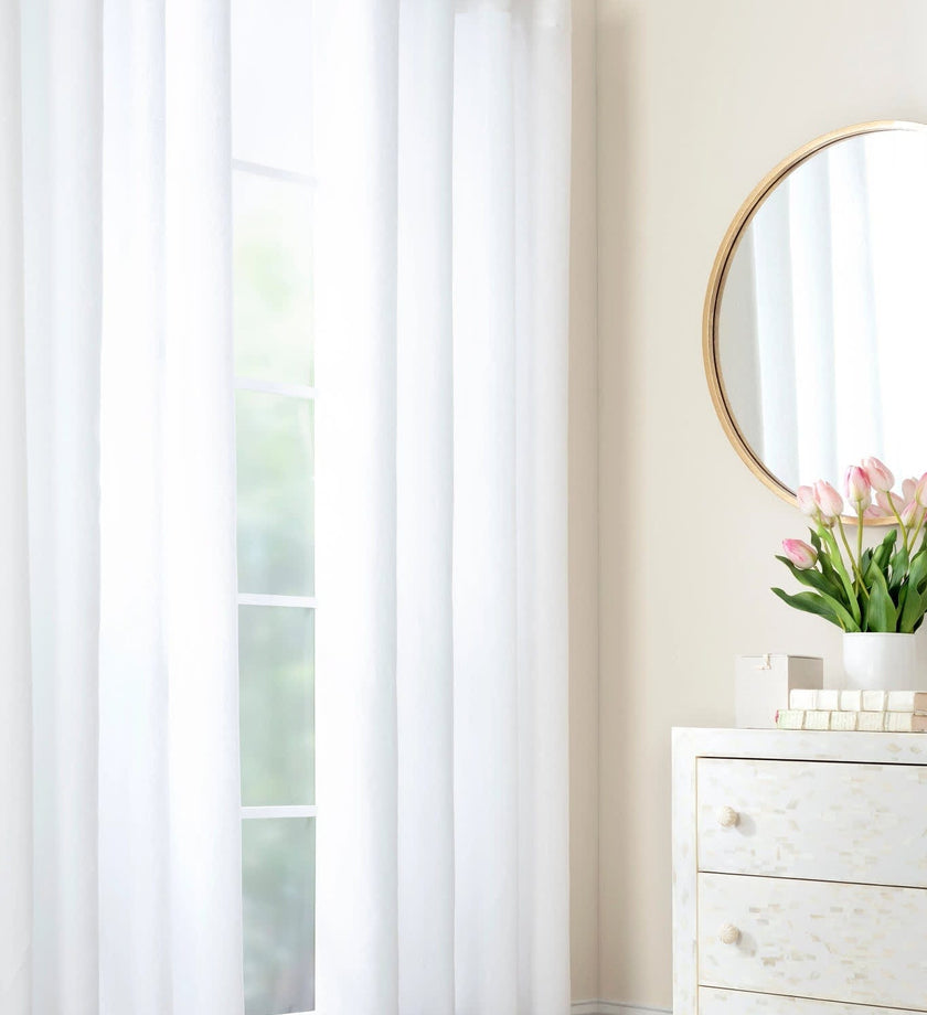 Lush Linen Curtain Panel- White - secondary
