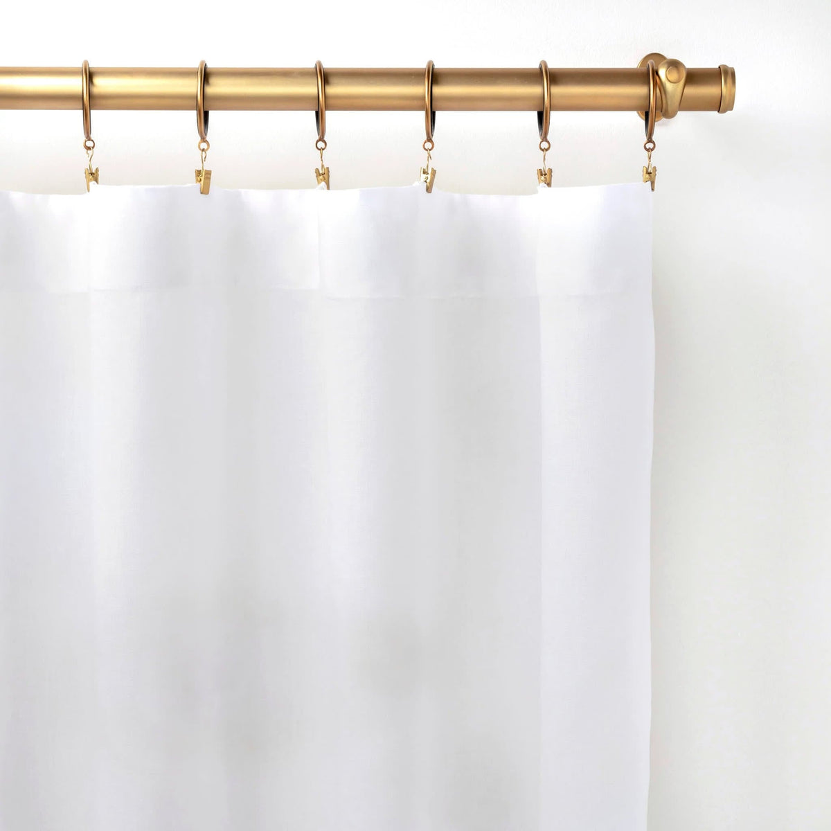 Annie Selke Lush Linen Curtain Panel- White Curtains & Drapes