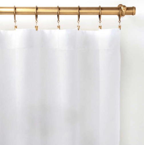 Annie Selke Lush Linen Curtain Panel- White Curtains & Drapes