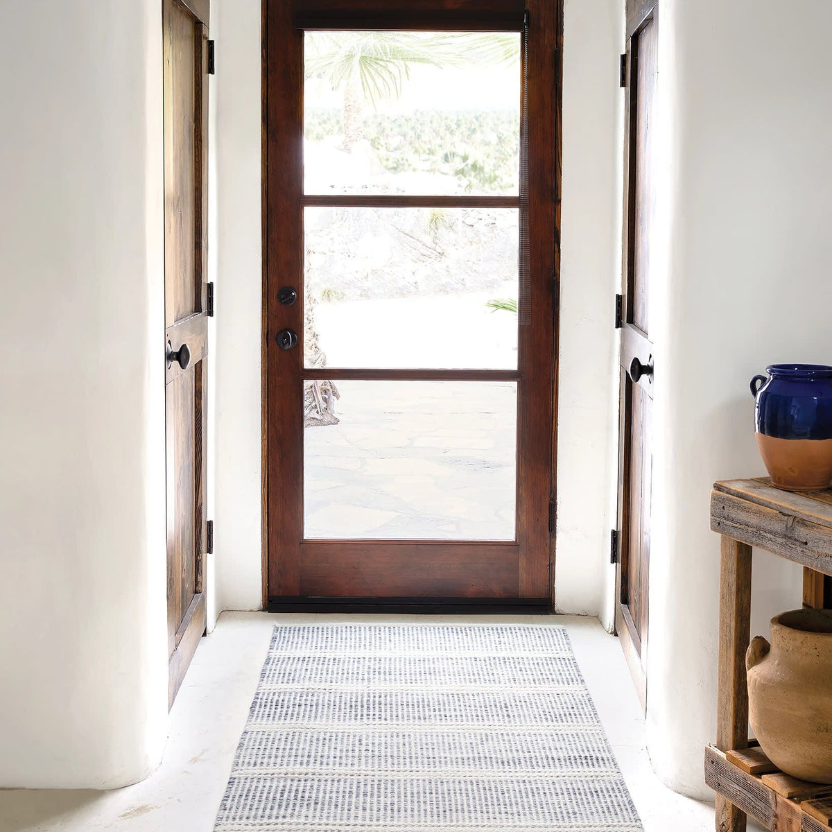 Annie Selke Malta Woven Wool Rug- Blue Rugs