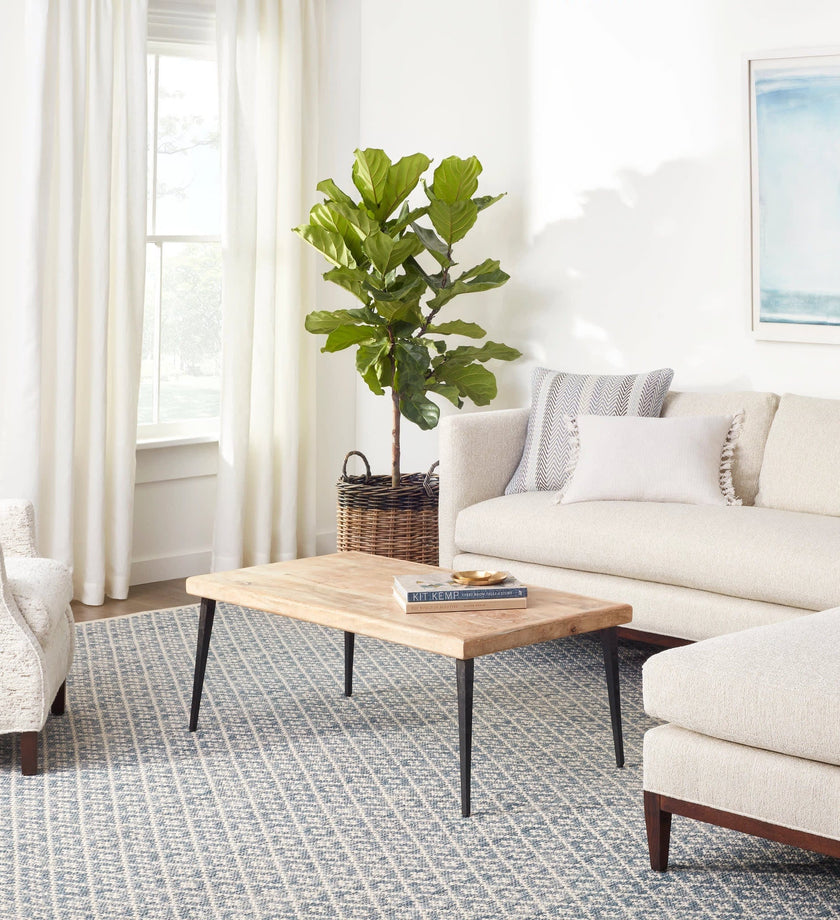 Melange Diamond Blue Woven Cotton Rug - secondary