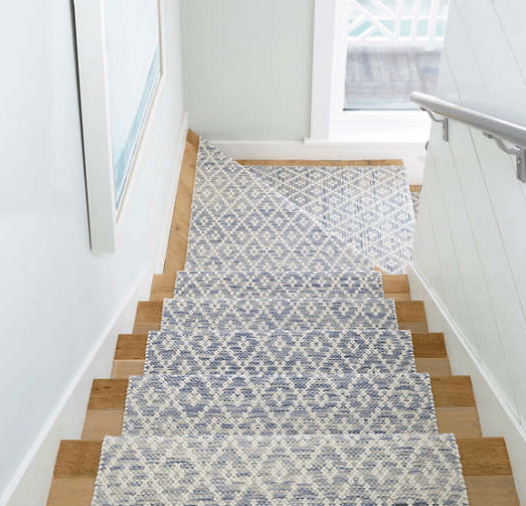 Annie Selke Melange Diamond Blue Woven Cotton Rug Rugs