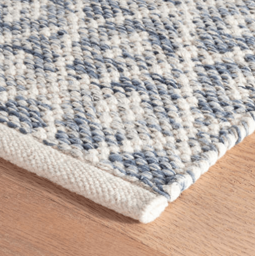 Annie Selke Melange Diamond Blue Woven Cotton Rug Rugs