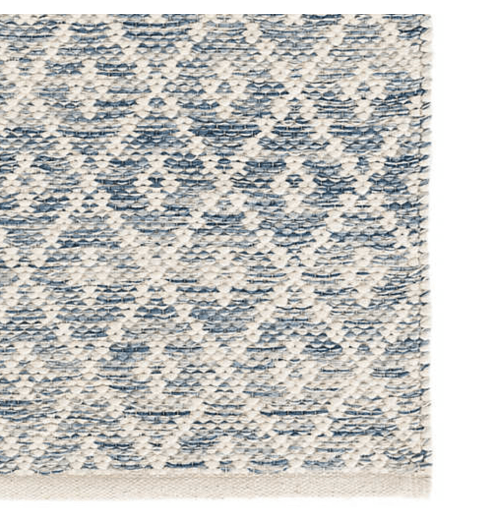 Annie Selke Melange Diamond Blue Woven Cotton Rug Rugs